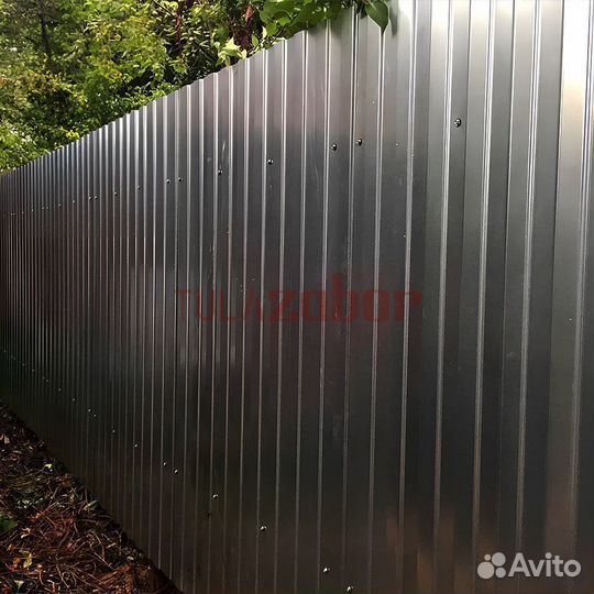 Забор из профнастила оцинкованный в Болохово