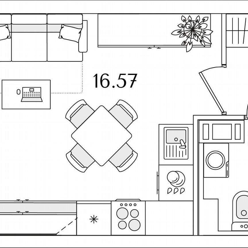 Квартира-студия, 24,4 м², 8/9 эт.