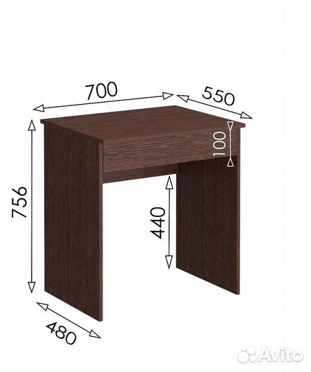 Стол письменный с письменным ящиком