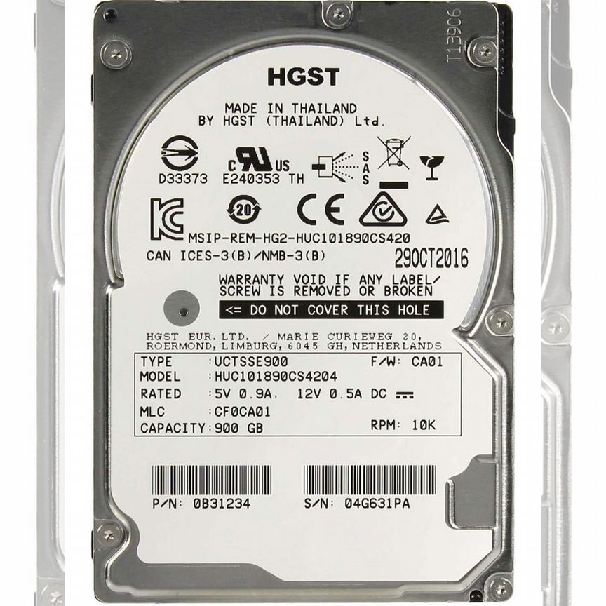 [HUC101890CS4204] Жесткий Диск Hgst 900gb 10520 Sas Huc101890cs4204
