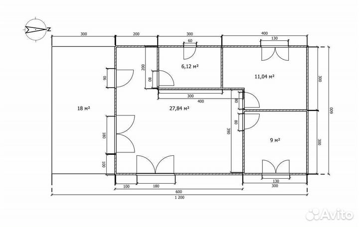 Хозблок дачный дом 12х6м