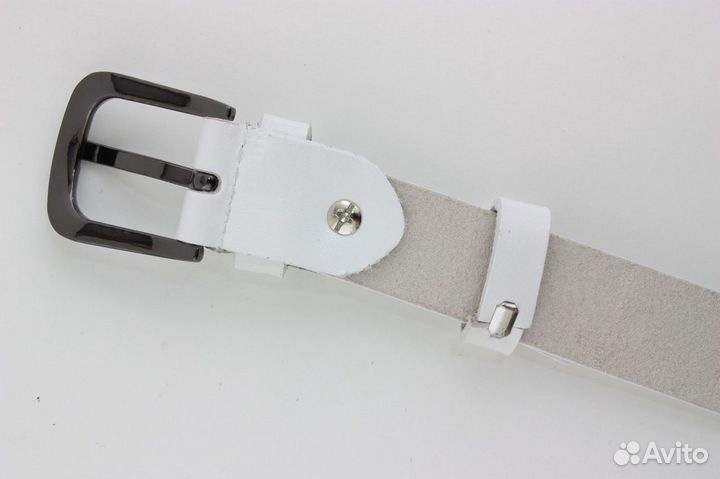 Женский кожаный ремень 25 мм, белый
