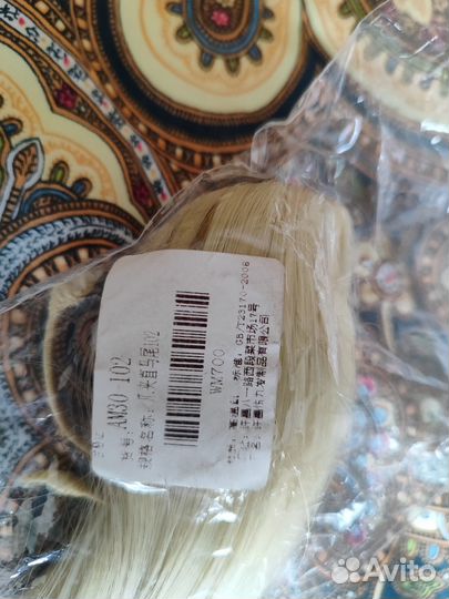 Волосы искусственные 55 см шиньон блонд