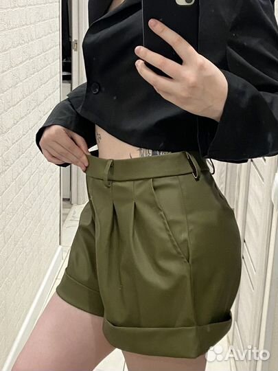 Шорты женские кожаные