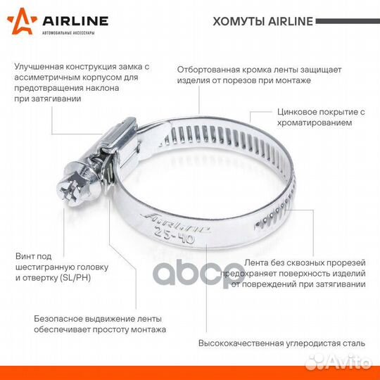 AHC-SZ-01 Хомут 8-12/9 мм, червячный, оцинкован