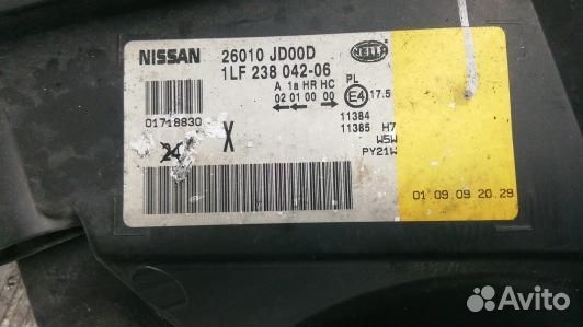 Фара левая nissan qashqai J10 (LEA09MR01)