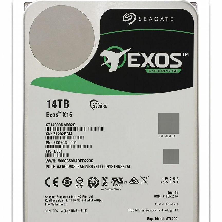 [ST14000NM002G] Жесткий Диск Seagate 14tb Sas 3,5" St14000nm002g