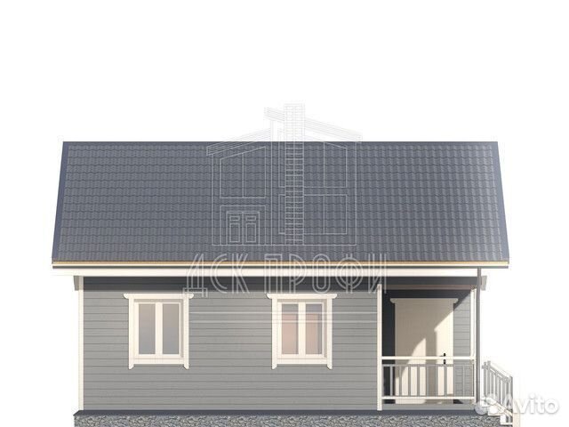 Каркасный дом под ключ 56м2 8*8