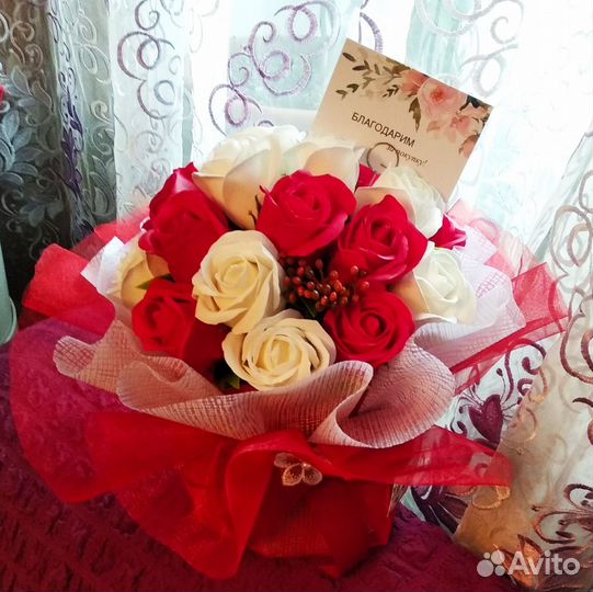 Букет из мыльных роз