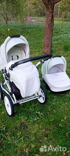 Коляска 2 в 1 индиго экокожа