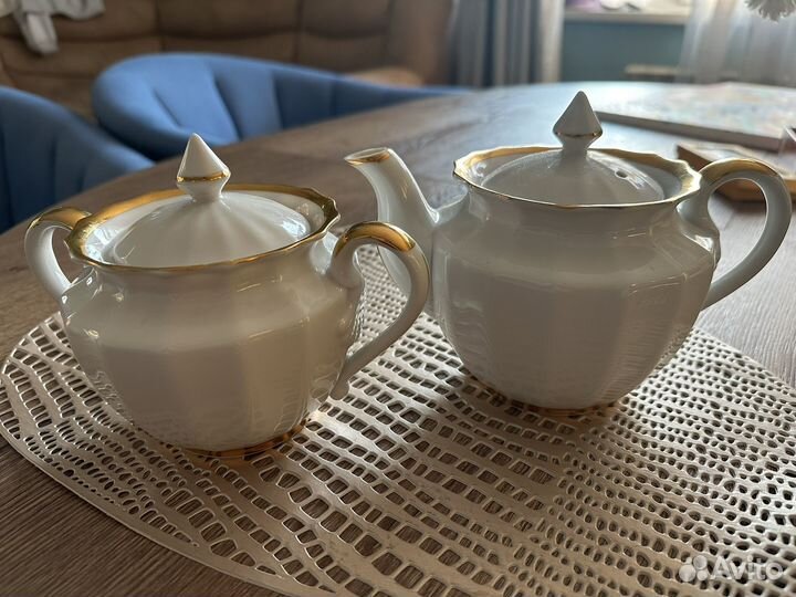 Заварник и сахарница фарфор вербилки