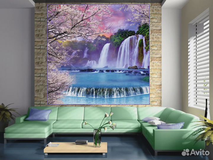 Фотообои Vostorg № 137 Хрустальные водопады 196х201см