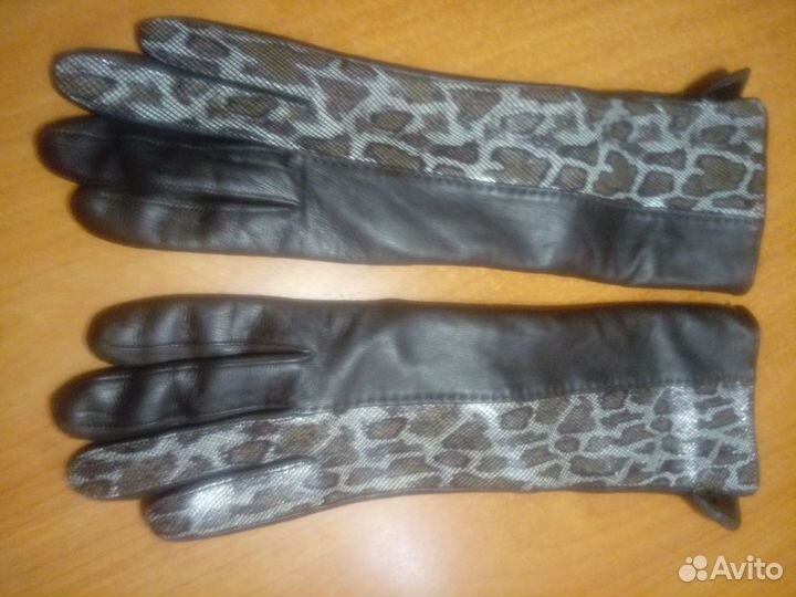 Перчатки кожаные длинные