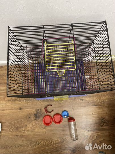 Клетка для грызунов + поилка и миски крыс