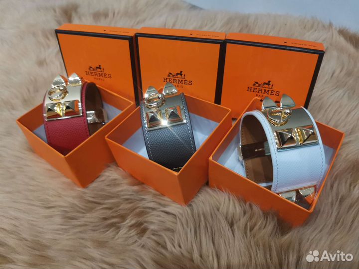 Браслет кожанный hermes