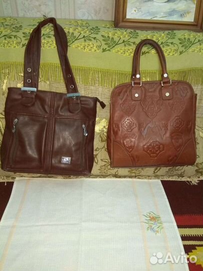 Осталась одна сумка, светлая из натуральной кожи