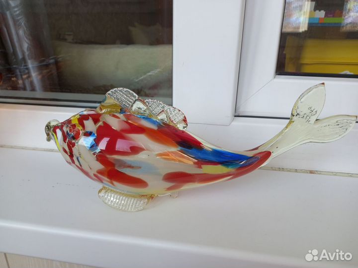 Хрустальная ваза Ваза.Цветное стекло СССР и Рыба