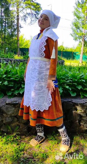 Фартук вязаный, стилизация, татарский