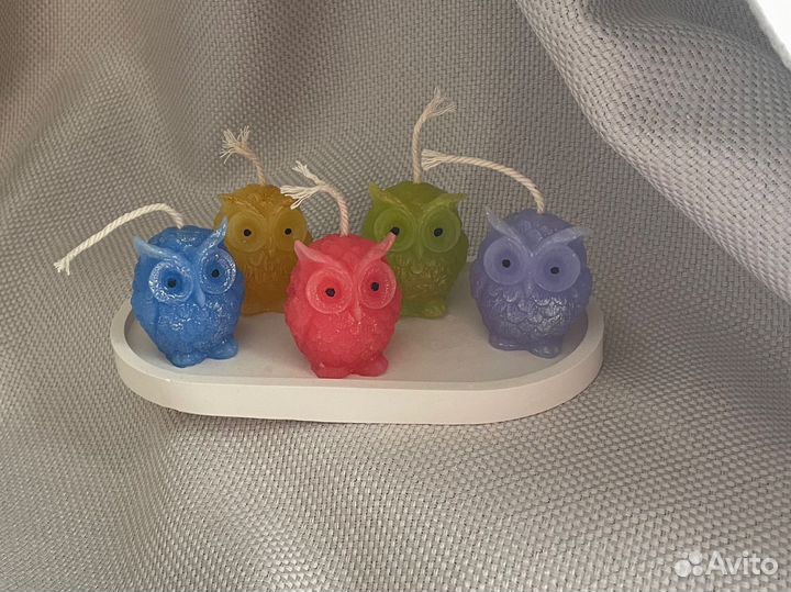 Сова. Свечи ручной работы. Декор