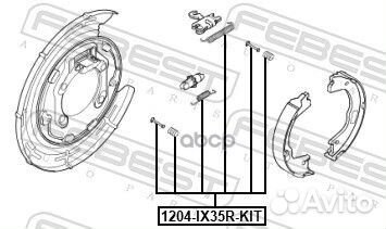 Монтажный комплект барабанных колодок hyundai