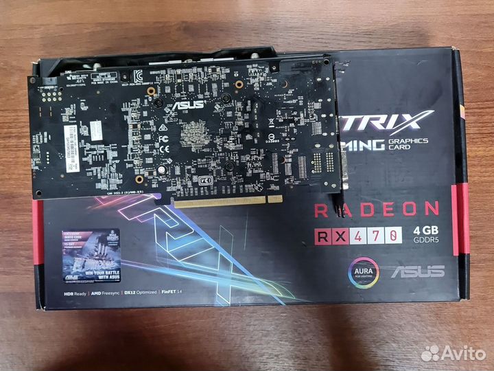 Видеокарта RX470 4GB asus strix