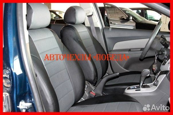 Чехлы Chevrolet Cobalt из экокожи чёрно-серые