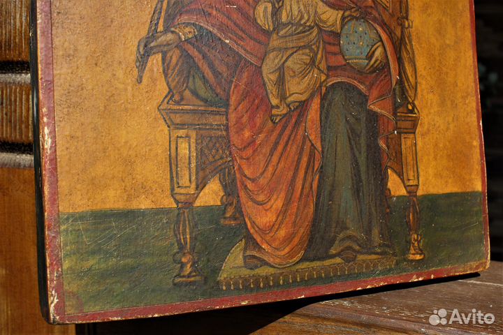 Старинная икона Богорордицы Державная 26*25 Север