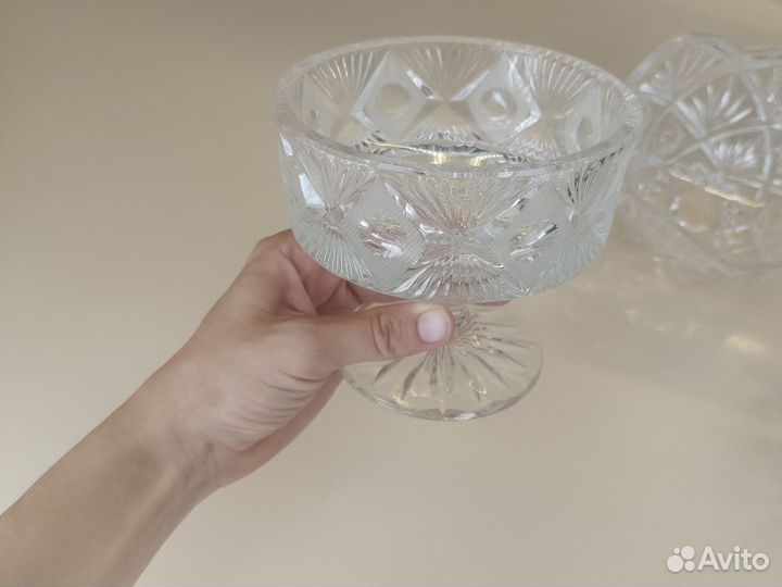 Ваза хрустальная СССР, конфетницы