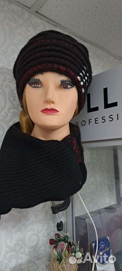 Шапка береты, женская вязаная