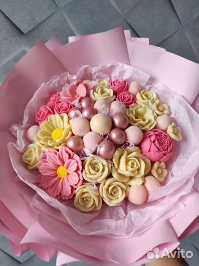 Съедобный букет из конфет, шоколад ручной работы