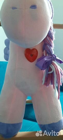 Лошадка единорог качалка деревянная