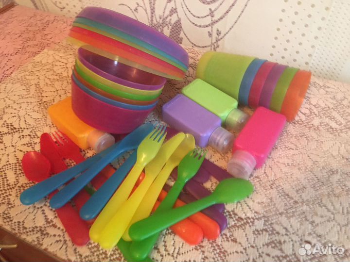 Набор из икеа детской пластмассовых приборов