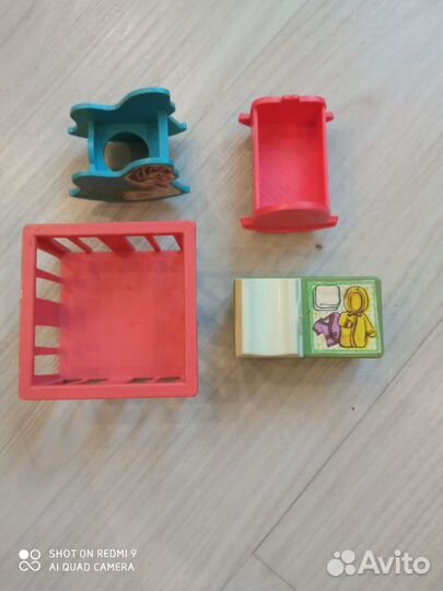 Мебель для пупсов (кроватка, манеж, качалка)