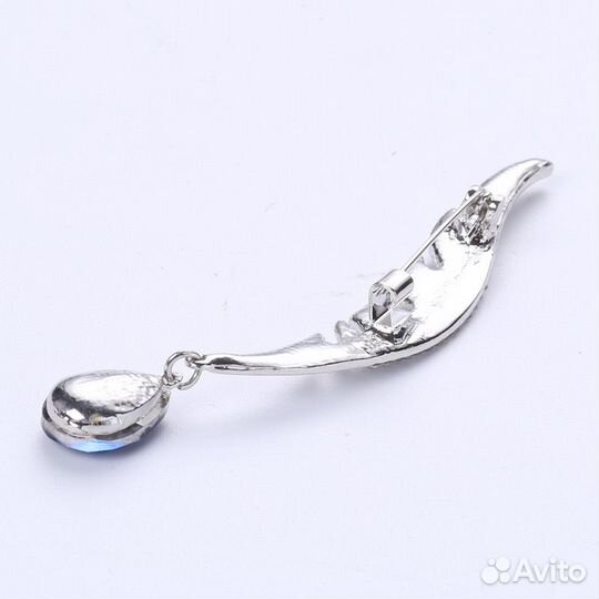 Брошь Перо с подвеской