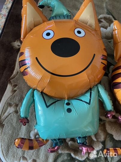 Фольгированные воздушные шары, Три кота, цифра 2