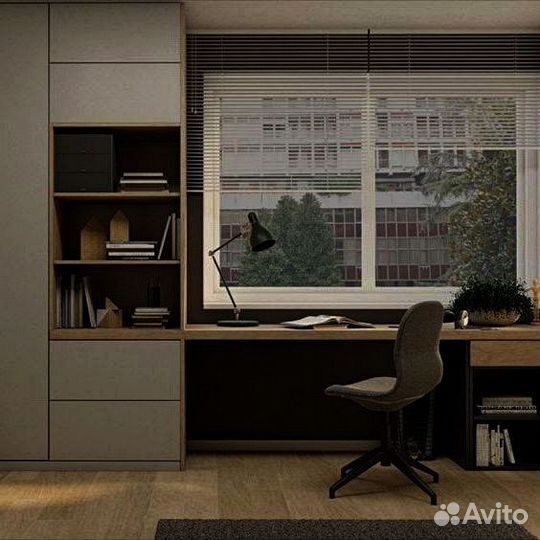 Рабочая зона у окна стол