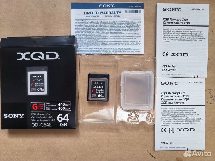Карта памяти Sony XQD 64Gb+картридер