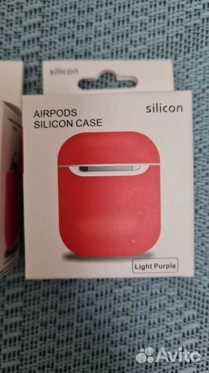 Airpods silicone case light purple чехол