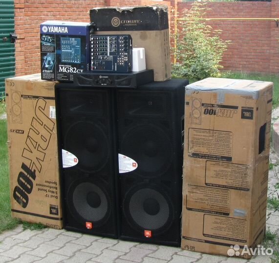 Колонки JBL 2000W 2ш Усилитель Crown Микшер Yamaha