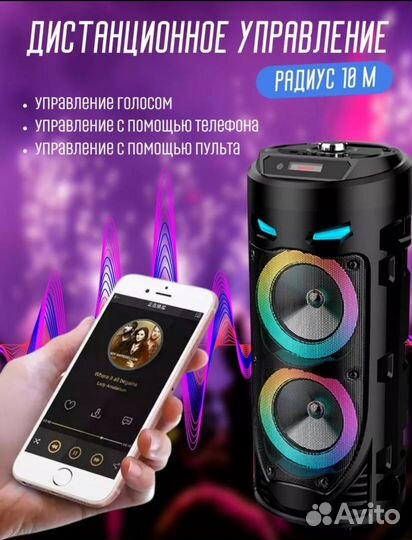 Беспроводная колонка большая с микрофоном