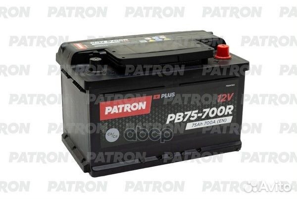 Аккумулятор patron plus 12V 75AH 700A (R+) B13