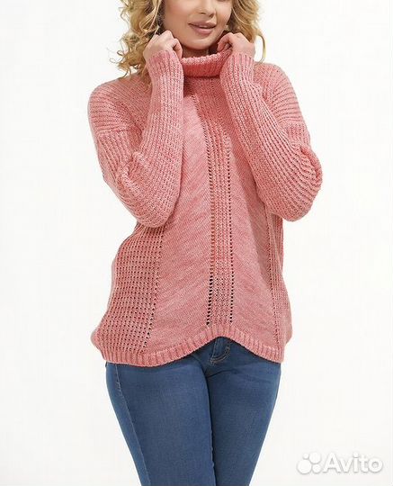 Свитер женский, мягкий, крупная вязка