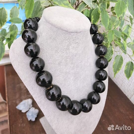 Колье бусы гагат Грузия
