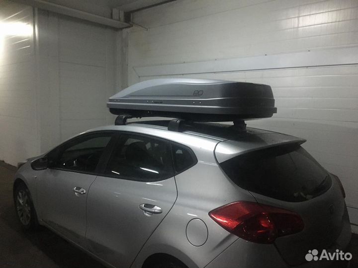 Автобокс Магнум 390 серый, тиснение карбон