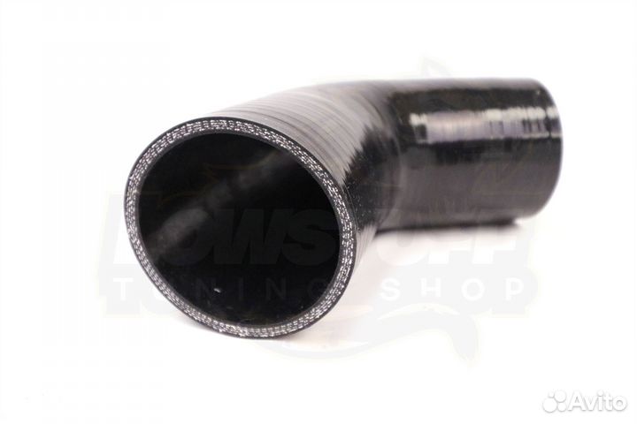 Патрубок силиконовый 45 град 76мм длина 100мм стенка 5мм черный