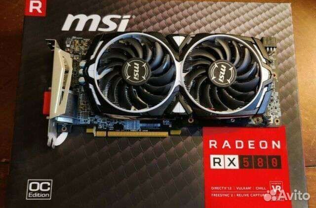Видеокарта MSI armor RX580 8GB