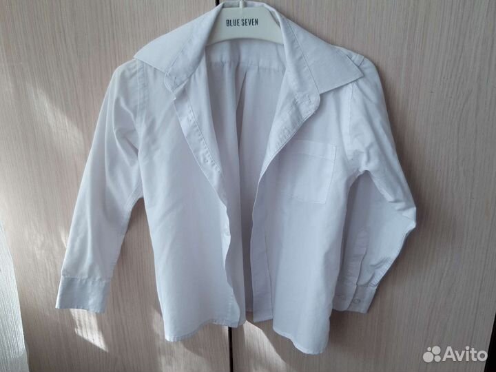 Рубашка белая на мальчика 122