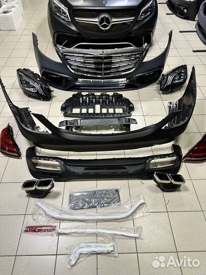 Mercedes benz w222 обвес в рестайлинг с фарами amg