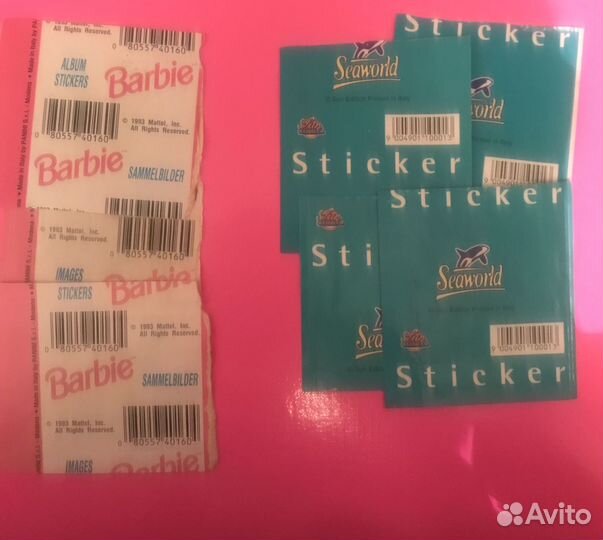 Пакеты из под наклеек Сэйлор Мун, Барби
