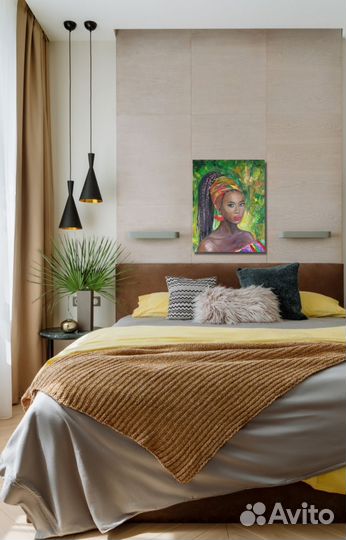 Картина маслом африканка